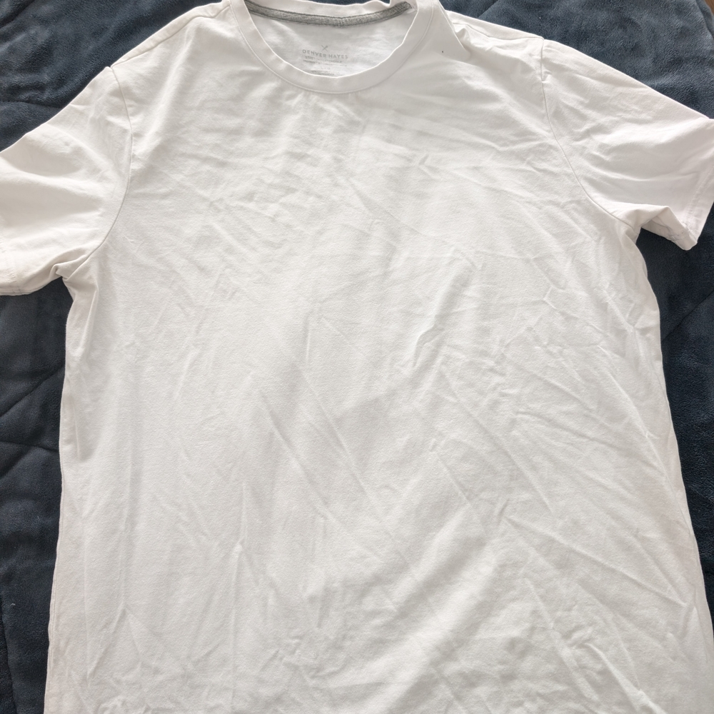 Denver Hayes White Short Sleeve Crew T-Shirt
